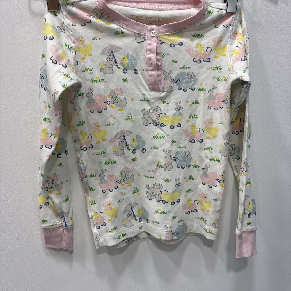 The Beaufort Bonnet Company Girls Size 5 Easter Bunny ,Ducks,+  TBBC Top EUC